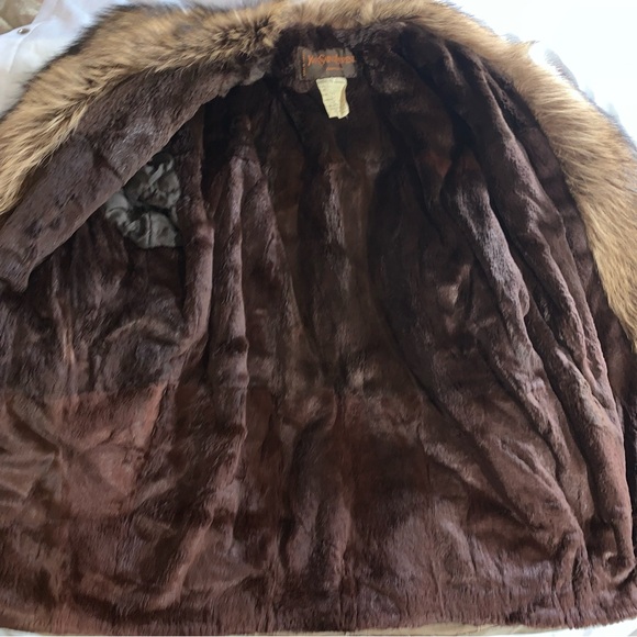YVES SAINT LAURENT FOURRURES size XL suede/raccon/sheared beaver COAT - Picture 9 of 13